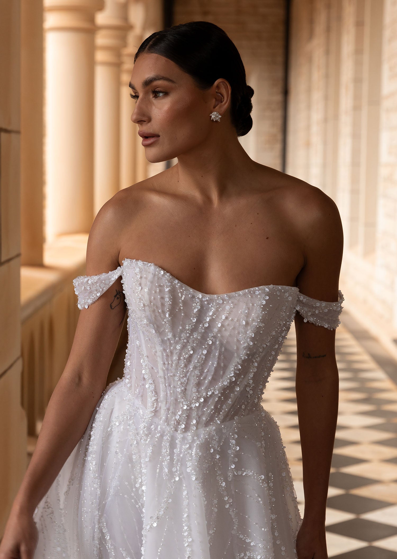adele lace dress Martin Thornburg 218221 Adele Lace Ball Gown Wedding Dress