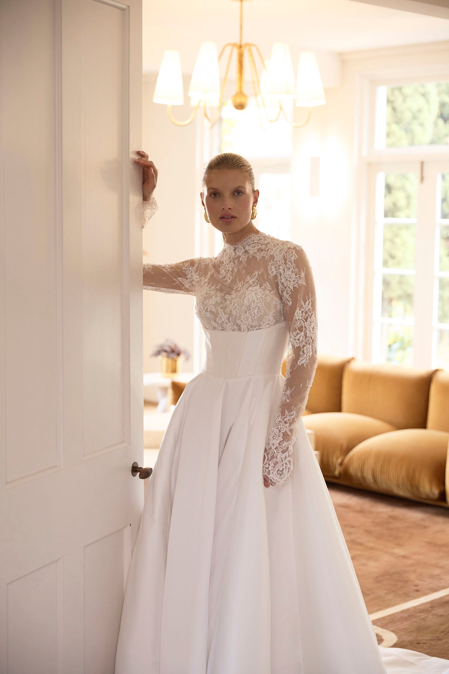 brittany lace dress ILA Brittany Satin Lace Maxi Dress